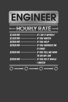 Engineer  Hourly Rate $ 100/HR..Minimum $150/HR ..If You Watch $170/HR..If You Help $200/HR..If You Worked On It First $500/HR ..If You Tell Me How To ... Paper 6*9 Inch With 100 Pages Notebook For