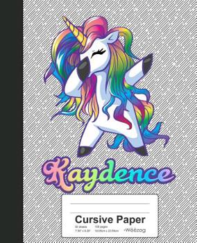 Paperback Cursive Paper: KAYDENCE Unicorn Rainbow Notebook Book