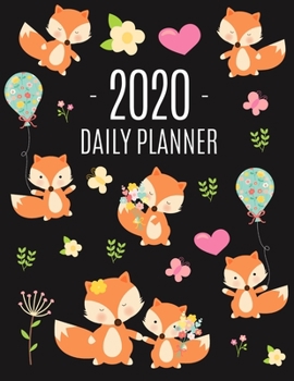 Paperback Red Fox Planner 2020: Funny Animal Planner Calendar Organizer Artistic January - December 2020 Agenda Scheduler Cute Large Black 12 Months P Book