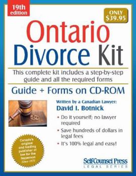 Paperback Divorce Kit for Ontario: Guide + Forms on CD-Rom Book