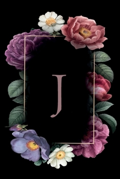 Paperback J: Floral Monogram Initial "J" / Medium Size Notebook with Lined Interior, Page Number and Daily Entry Ideal for Taking N Book