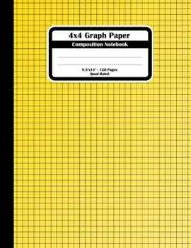 Paperback 4x4 Graph Paper Composition Notebook: Square Grid or Quad Ruled Paper. Large Size Notebook With 120 Sheets, Yellow Squares Book Cover. Book