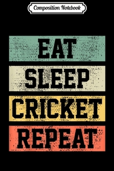 Composition Notebook: Cricket Retro Vintage Player Coach Gift  Journal/Notebook Blank Lined Ruled 6x9 100 Pages