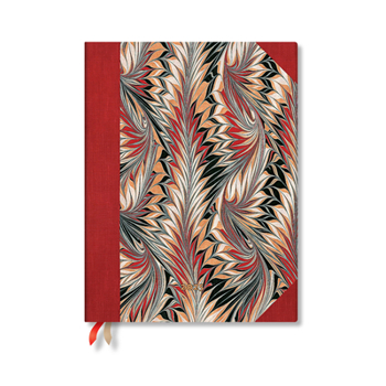 Calendar Paperblanks 2025 Daily Planner Rubedo Cockerell Marbled Paper 12-Month Flexis Ultra Elastic Band 432 Pg 80 GSM Book
