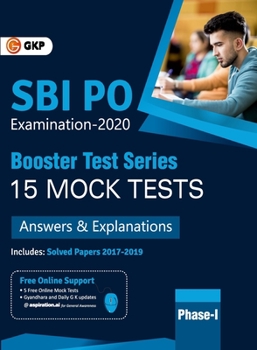 Paperback Sbi 2020: Probationary Officers' Phase I - Booster Test Series - 15 Mock Tests (Questions, Answers & Explanations) Book