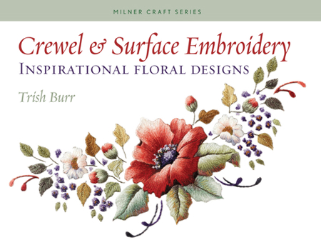 Paperback Crewel & Surface Embroidery: Inspirational Floral Designs Book