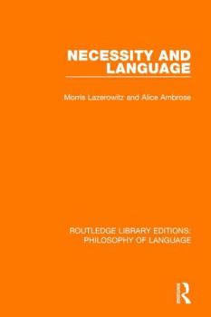 Hardcover Necessity and Language Book