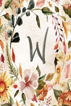 W: Orange Brown Floral 6x9 Lined Notebook