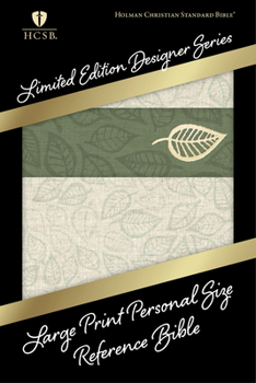 Hardcover Large Print Personal Size Reference Bible-HCSB-Designer Linen Leaves [Large Print] Book