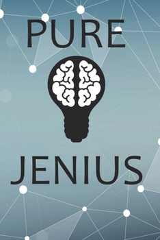 Paperback Pure Jenius: Funny Notebook For Nerds Blank College Ruled Lined Writing Journal Book