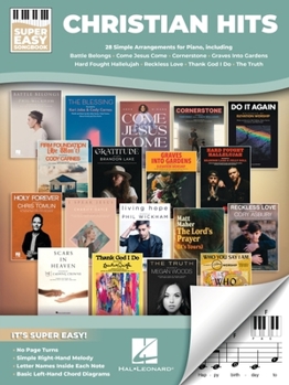 Paperback Christian Hits - Super Easy Songbook for Piano with Lyrics Book