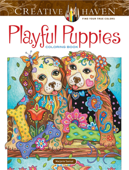 Paperback Creative Haven Playful Puppies Coloring Book