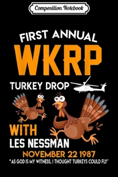 Paperback Composition Notebook: wkrp-turkey-drop Funny Thanksgiving Journal/Notebook Blank Lined Ruled 6x9 100 Pages Book