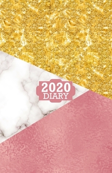 Paperback 2020 Diary: A5 Diary 2020 Week To View Rose Pink Gold and White Marble Design Cover Book