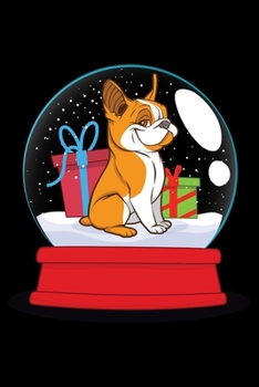 Notebook: Christmas Dog Snow Globe Winter Holiday Shopper Cute Bulldog Black Lined Journal Writing Diary - 120 Pages 6 x 9