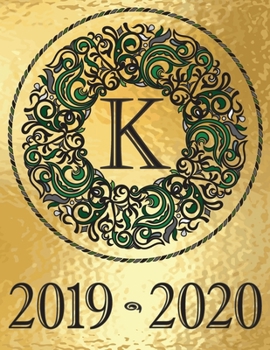 Paperback Weekly Planner Initial Monogram "K" September 2019 - December 2020: Personalized 16-Month Large Print Letter-Sized Schedule Organizer by Week for Teac [Large Print] Book