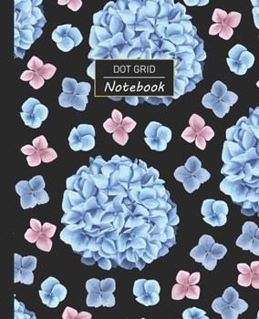 Paperback Dot Grid Notebook: Dotted Grid Notebook/Journal - Blue Flower Bunch Petal Bouquet - 100 Pages - 7.5" x 9.25" - Children Kids Girls Teens Book