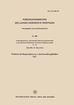 Paperback Probleme Der Regionalplanung in Den Entwicklungsländern: Teil I [German] Book