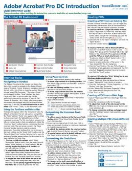 Pamphlet Adobe Acrobat Pro DC Introduction Quick Reference Training Tutorial Guide (Cheat Sheet of Instructions, Tips & Shortcuts - Laminated Card) Book
