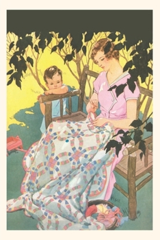 Paperback Vintage Journal Woman Mending Blanket Book