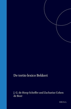 Hardcover de Tertio Lexico Bekkeri [Latin] Book