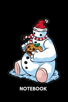 Paperback Notebook: Snowman with Halloween Pumpkin Book