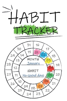 Paperback My Habit Tracker Journal Planner 2020: circular habit tracker, Habit Chart Habit Wheel Tracker Stickers Book