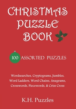 Paperback Christmas Puzzle Book: 100 Assorted Puzzles Book