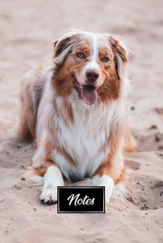 Paperback Australian Shepherd Dog Pup Puppy Doggie Notebook Bullet Journal Diary Composition Book Notepad - Lying on Beach: Cute Animal Pet Owner Composition Bo Book