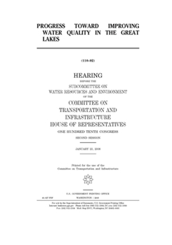 Paperback Progress toward improving water quality in the Great Lakes Book