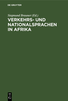Hardcover Verkehrs- Und Nationalsprachen in Afrika [German] Book