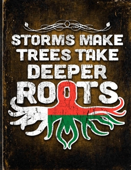 Storms Make Trees Take Deeper Roots: Madagascar Flag Customized Personalized Gift for Malagasy Coworker Friend  Planner Daily Weekly Monthly Undated Calendar Organizer Journal