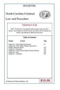 Paperback North Carolina Criminal Law and Procedure-Pamphlet 40 Book