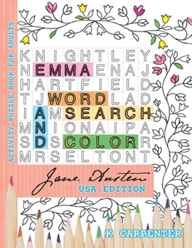 Paperback Emma Word Search and Color: Jane Austen Activity Puzzle Book for Adults [Large Print] Book