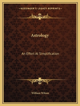 Paperback Astrology: An Effort At Simplification Book