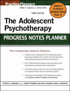 Paperback The Adolescent Psychotherapy Progress Notes Planner Book