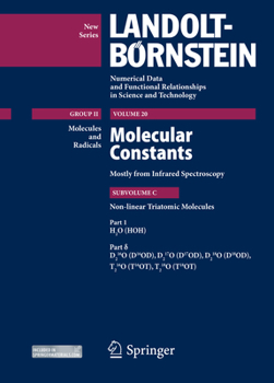 Hardcover Part 1: H2O (Hoh), Part &#948; D216o (D16od), D217o (D17od), D218o (D18od), T216o (T16ot), T218o (T18ot): Molecular Constants Mostly from Infrared Spe Book