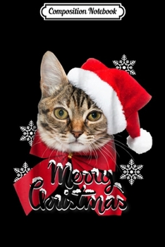 Composition Notebook: Christmas Cat 3D Funny Cat Lovers Santa Hat Journal/Notebook Blank Lined Ruled 6x9 100 Pages