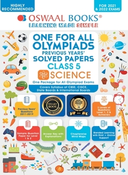 Paperback Oswaal One for All Olympiad Previous Years Solved Papers, Class-5 Science Book (For 2021-22 Exam) Book