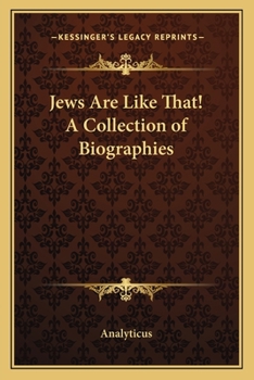 Paperback Jews Are Like That! A Collection of Biographies Book