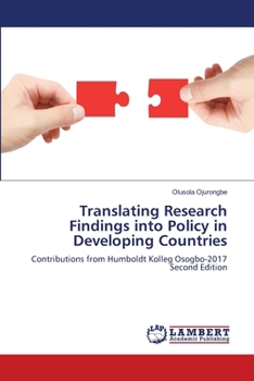 Paperback Translating Research Findings into Policy in Developing Countries Book