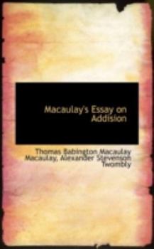 Paperback Macaulay's Essay on Addision Book