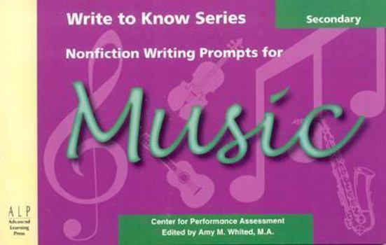 Paperback Nonfiction Writing Prompts for Secondary Music Book