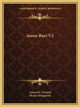 Paperback Aaron Burr V2 Book