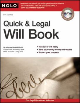Paperback Quick & Legal Will Book [With CDROM] Book