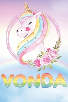 Paperback Vonda: Vonda's Unicorn Personal Custom Named Diary Planner Perpetual Calander Notebook Journal 6x9 Personalized Customized Gi Book