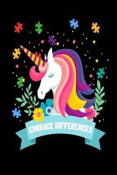 Embrace Differences: Cute Unicorn Autism Awareness Notebook Gift