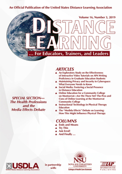 Paperback Distance Learning Vol 16 Issue 3 Book