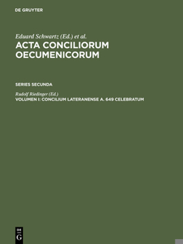 Hardcover Concilium Lateranense a. 649 celebratum [Latin] Book
