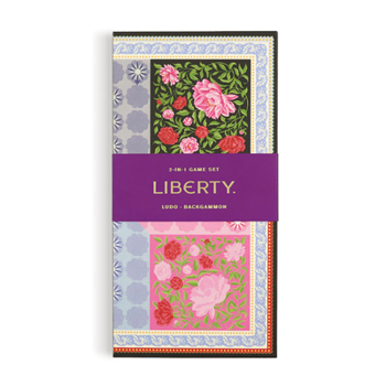 Galison Liberty 2-in-1 Game Set Aurora from Galison - Ludo and Backgammon Set with Liberty's Iconic Floral Design, Sturdy Storage Box, Perfect for Game Night, Makes a Great Gift Idea
